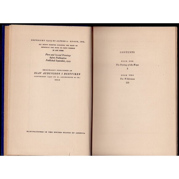 In the Wilderness Sigrid Undset 1929 Hardcover Dust Jacket Vintage Book Knopf - Picture 5 of 11